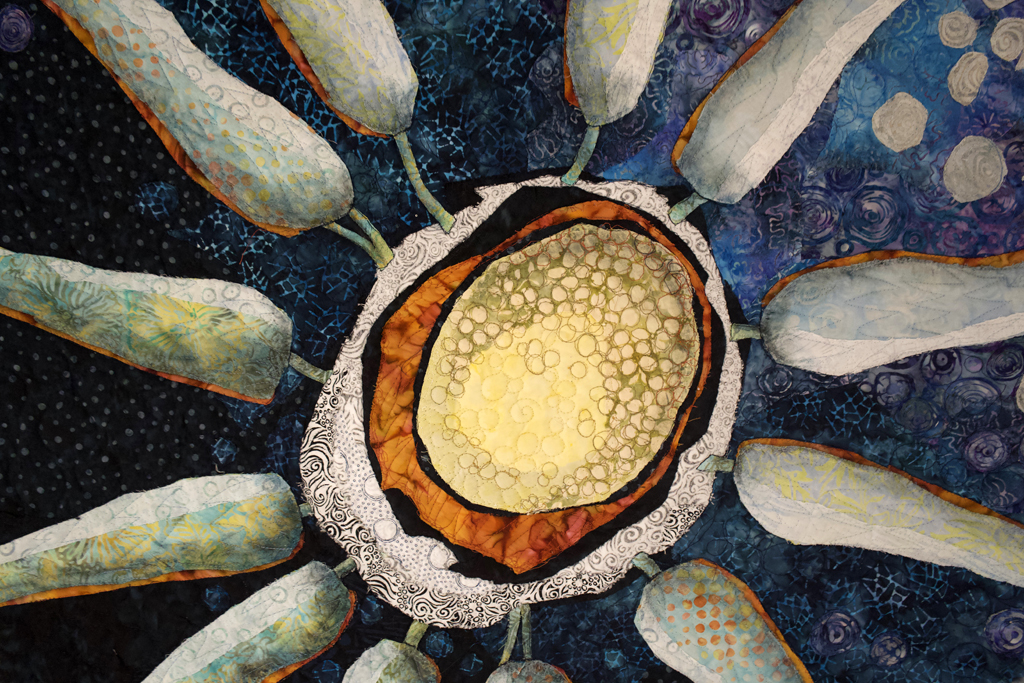 Lorraine Roy, Winter, detail, Solo Show, World of Threads Festival 2023-24.