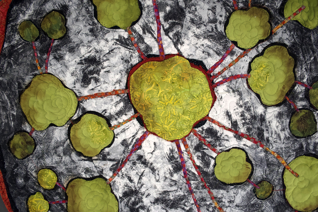 Lorraine Roy, Map, detail, Solo Show, World of Threads Festival 2023-24.