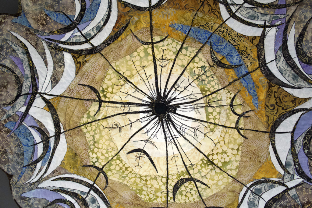 Lorraine Roy, Mother Tree, detail, Solo Show, World of Threads Festival 2023-24.