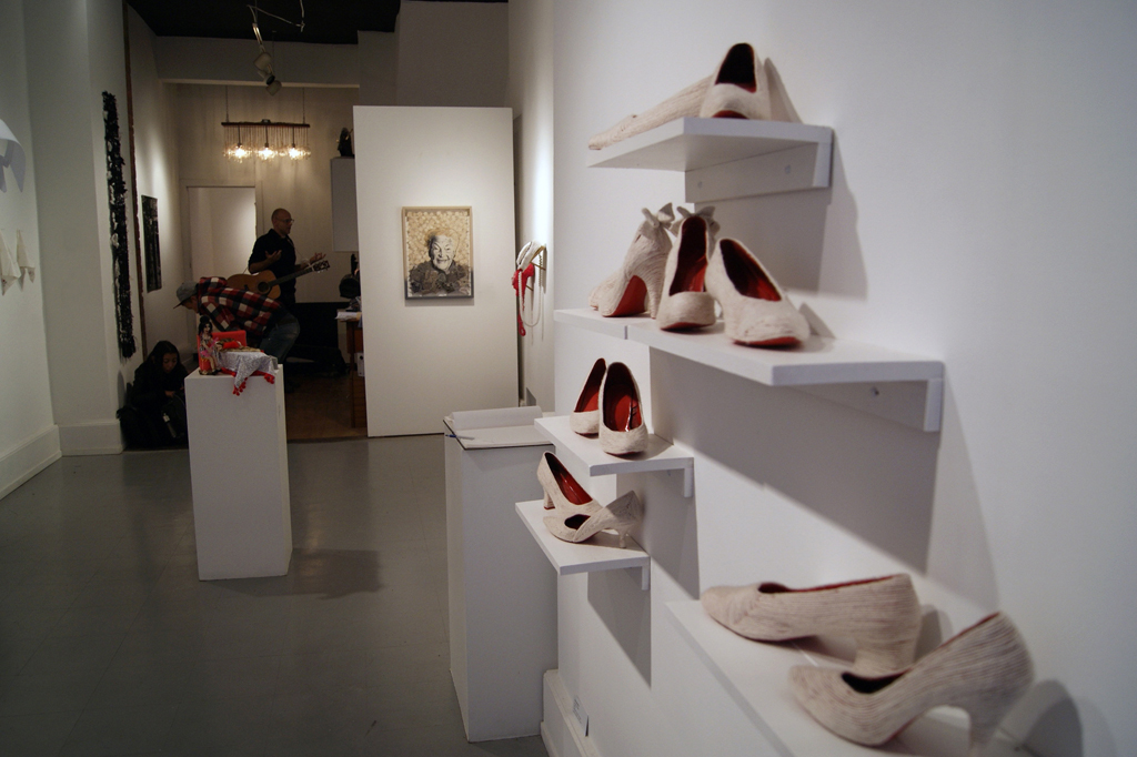 Artwork by Emily Martin, Where Were You When Amy Winehouse Died? exhibition, World of Threads Festival 2012.