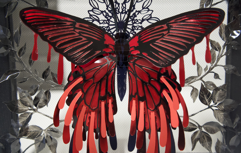 Breeyn McCarney, Magnum Sanguinem, detail, Solo Show, World of Threads Festival 2023-24.