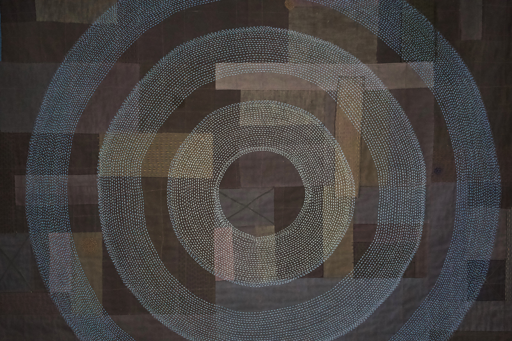 Karen Thiessen, Circles of Hope, detail, Solo Show, World of Threads Festival 2023-24.