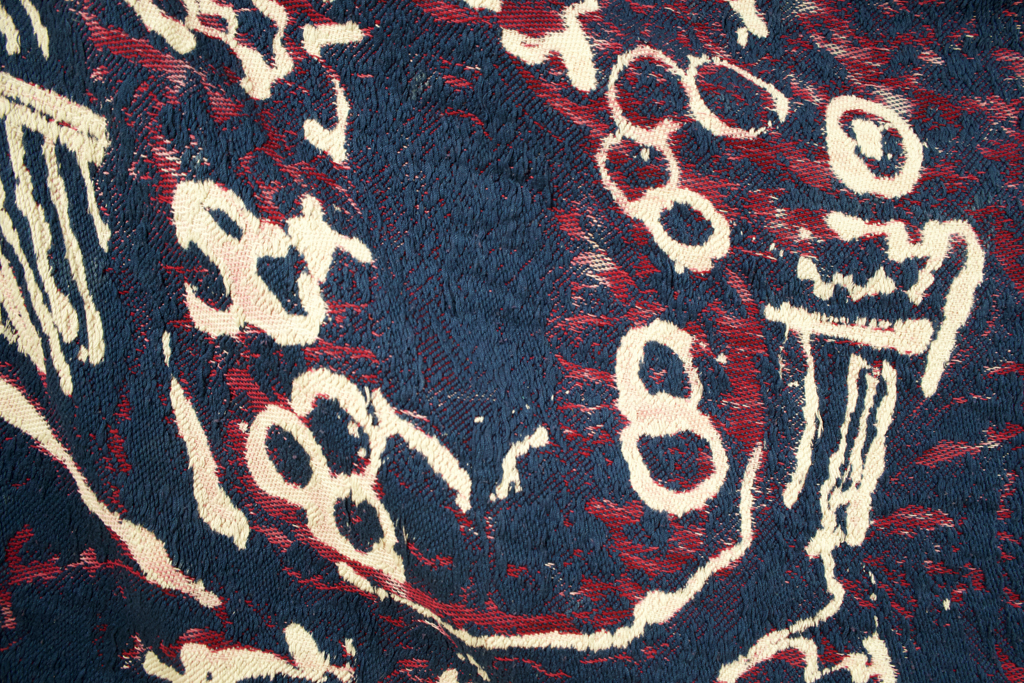 C. Pazia Mannella, Bleached Cornucopia, detail, Solo Show, World of Threads Festival 2023-24.