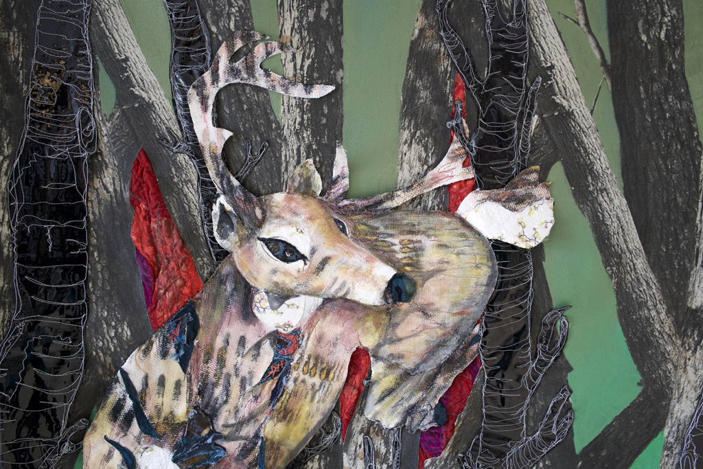 Leisa Rich, In Hot Pursuit, detail, Solo Show, World of Threads Festival 2023-24.