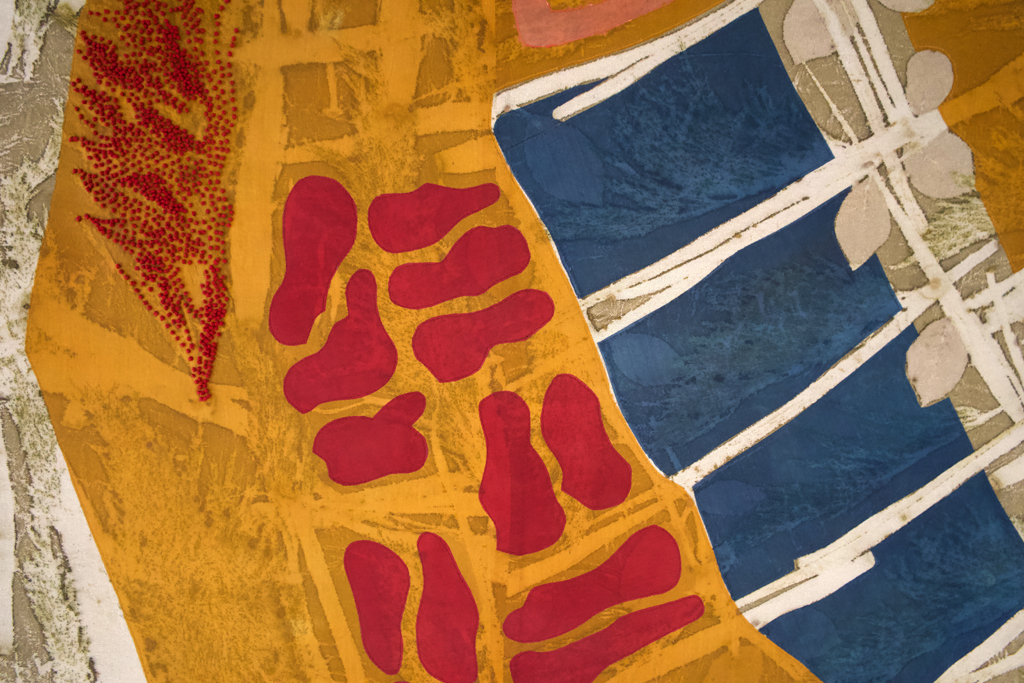 Marta Mouka, Fields and Lakes 2, detail, Solo Show, World of Threads Festival 2023-24.