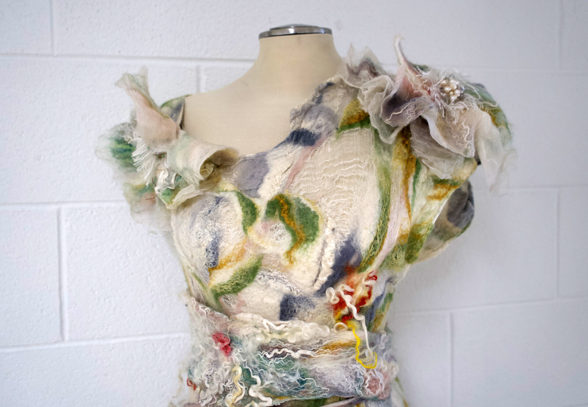 Floral Fairy, detail, Elina Ten, Cat Walk III, World of Threads Festival 2023-24.