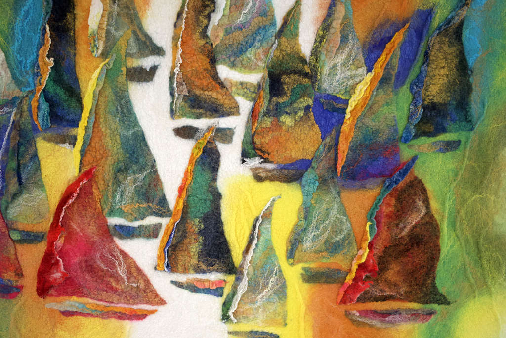 Svetlana Turov, Glowing Sun, detail, Solo Show, World of Threads Festival 2023-24.