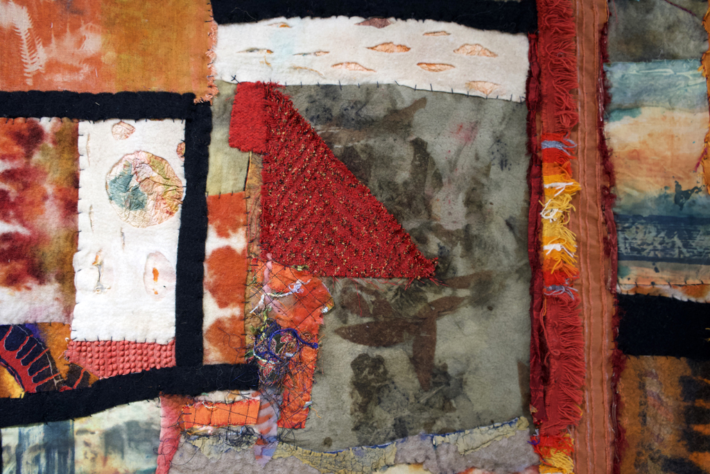 Denise Kooperman, Fire, detail, Solo Show, World of Threads Festival 2023-24.