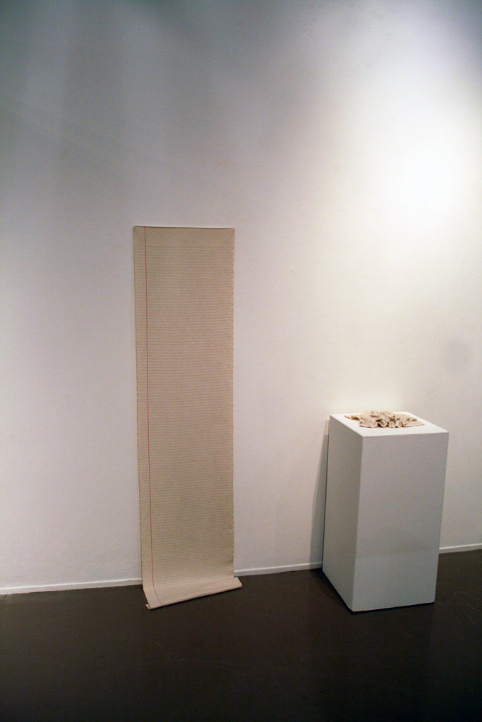 Amanda Rataj, Repeat, from the series Foolscap, Strung out and Undone exhibition, World of Threads Festival 2014.