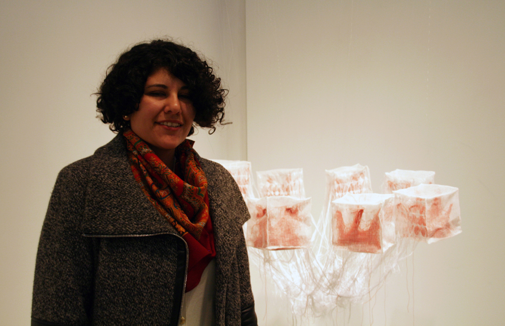Artist: Anne-Marie Lavigne at the opening of the World of Threads Festival 2014.