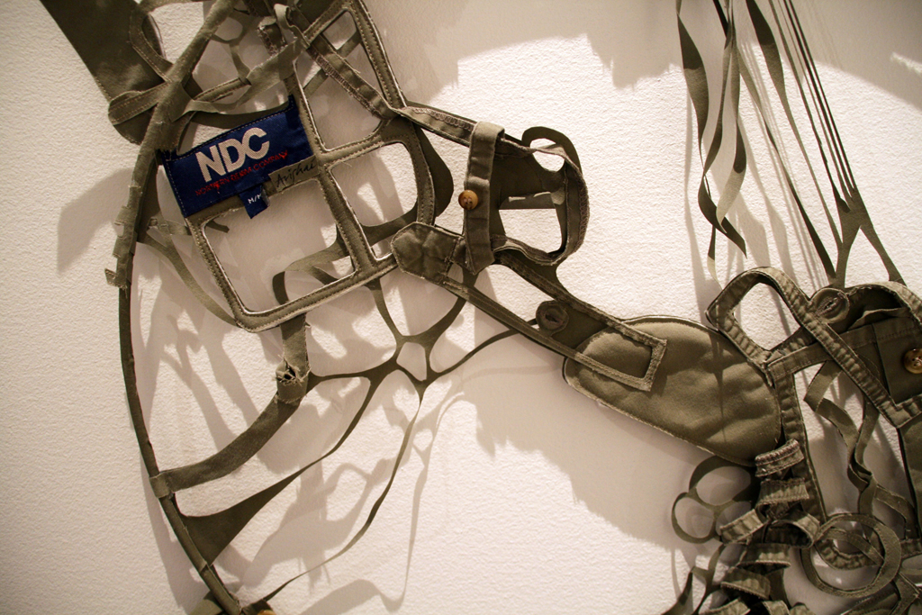 Susan Avishai, He's Come Undone 3, detail, Strung out and Undone exhibition, World of Threads Festival 2014.