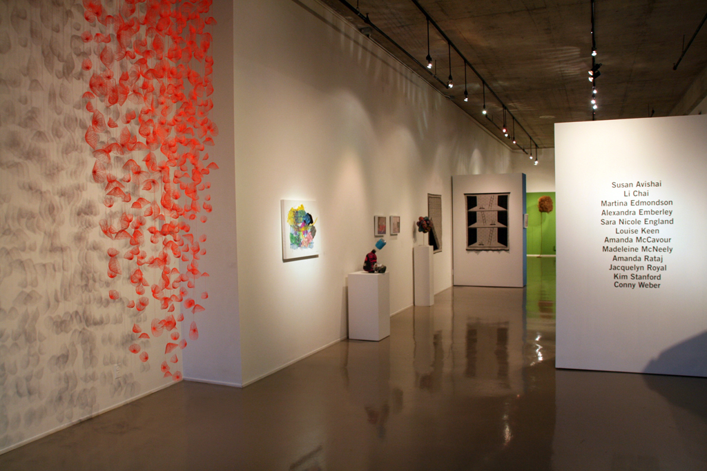 Installation view: Strung out and Undone exhibition, World of Threads Festival 2014.