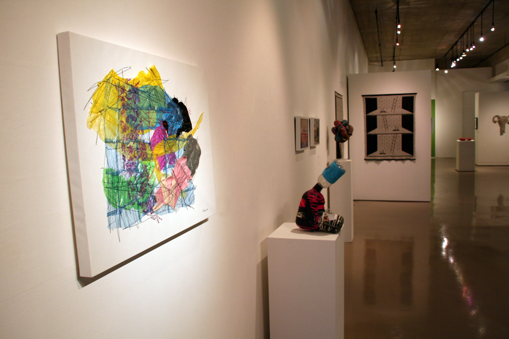 Installation view: Strung out and Undone exhibition, World of Threads Festival 2014.