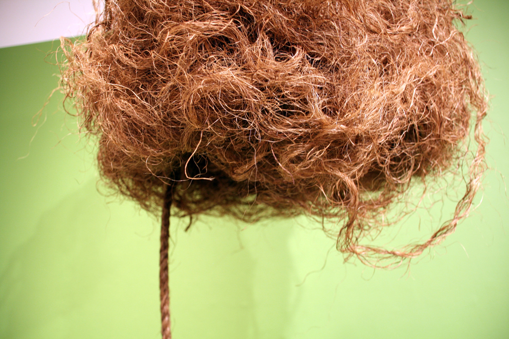 Sara Nicole England, Portable Headspace 3, detail, Strung out and Undone exhibition, World of Threads Festival 2014.