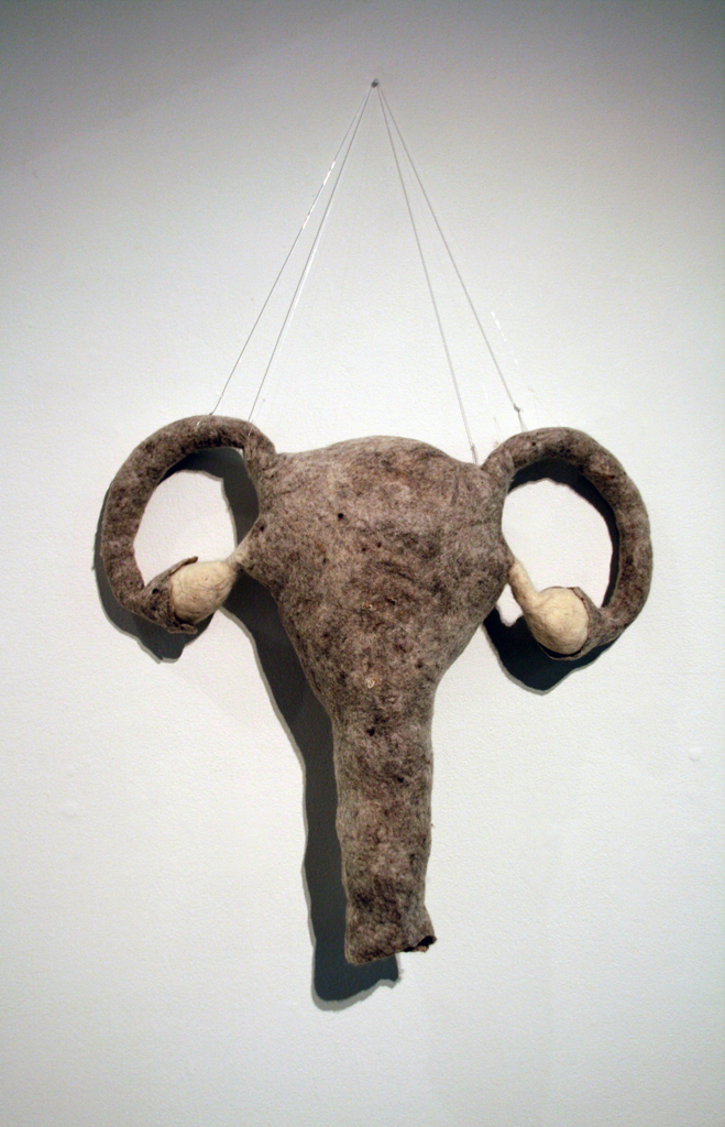 Cornelia Weber, Uterus, Strung out and Undone exhibition, World of Threads Festival 2014.