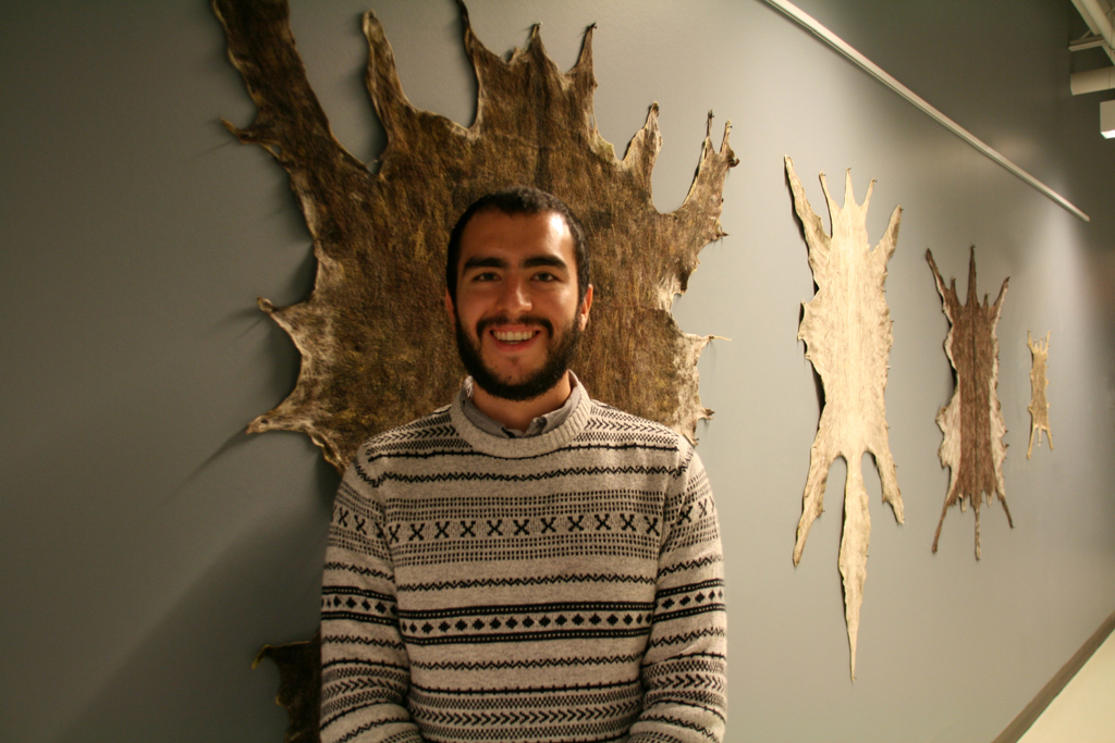 Artist: Daniel F Manchego at the opening of the World of Threads Festival 2014.