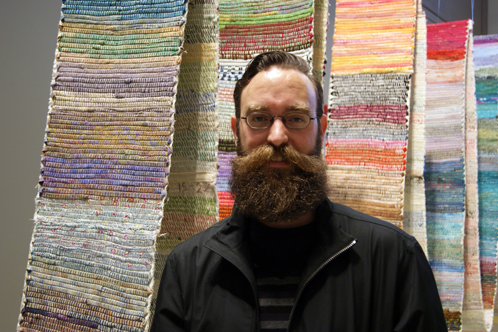 Curator: Gareth Bate, at the opening of the World of Threads Festival 2014.