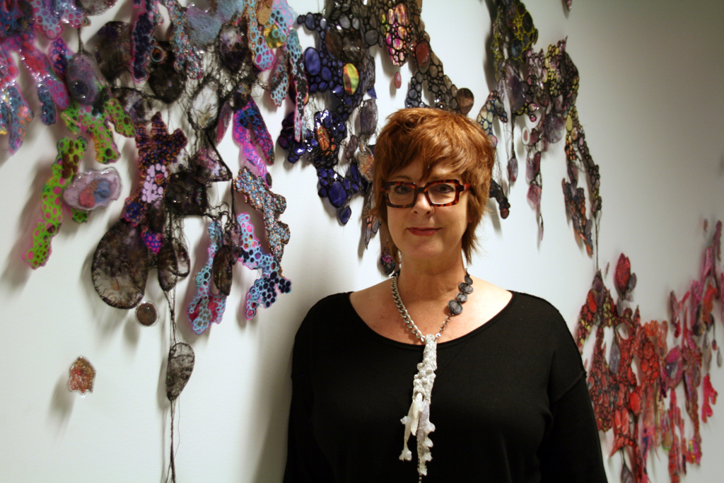 Artist: Leisa Rich at the opening of the World of Threads Festival 2014.