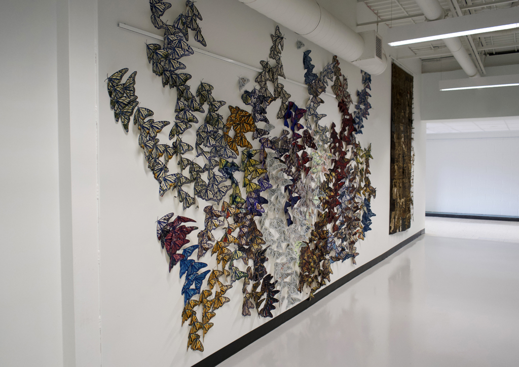 Lorna Livey, Safety in Numbers installation, World of Threads Festival 2023-24.