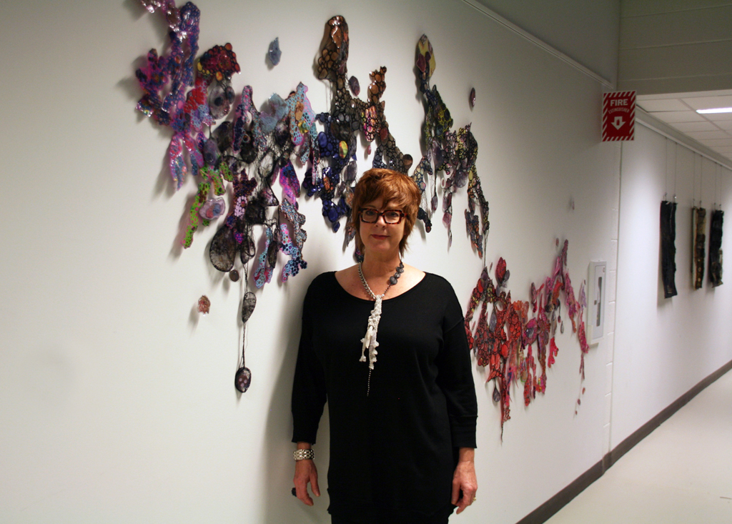 Artist: Leisa Rich at the opening of the World of Threads Festival 2014.