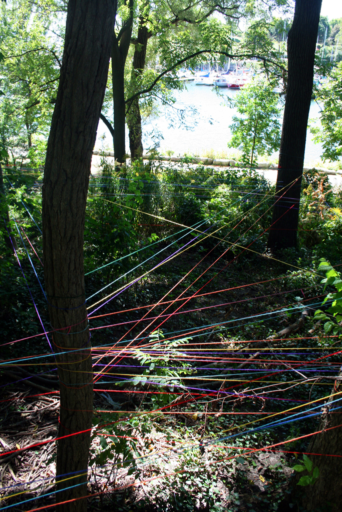 Mark Reinhart, Yarn, Outdoor Environmental Installations, World of Threads Festival 2012.