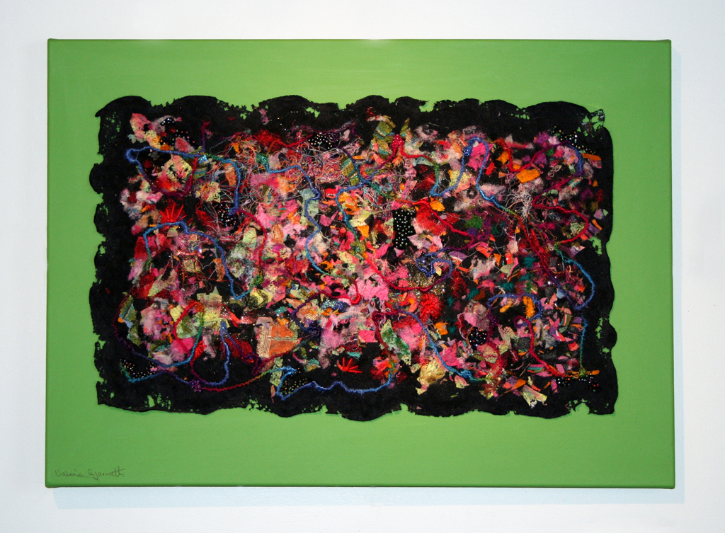 Val Garnett, Painter's Palette, Threads That Bind exhibition, World of Threads Festival 2009.