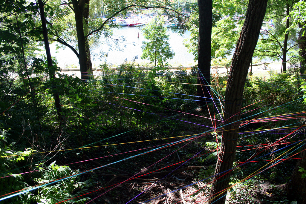 Mark Reinhart, Yarn, Outdoor Environmental Installations, World of Threads Festival 2012.