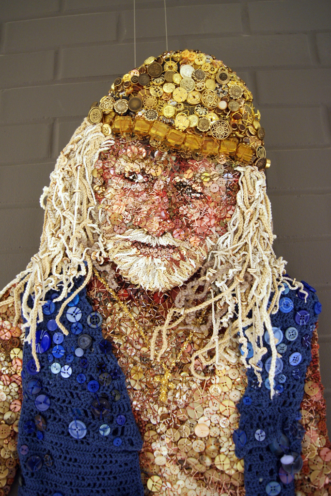 Marie Bergstedt, Mikey, detail,  Variegated Threads exhibition, World of Threads Festival 2012.