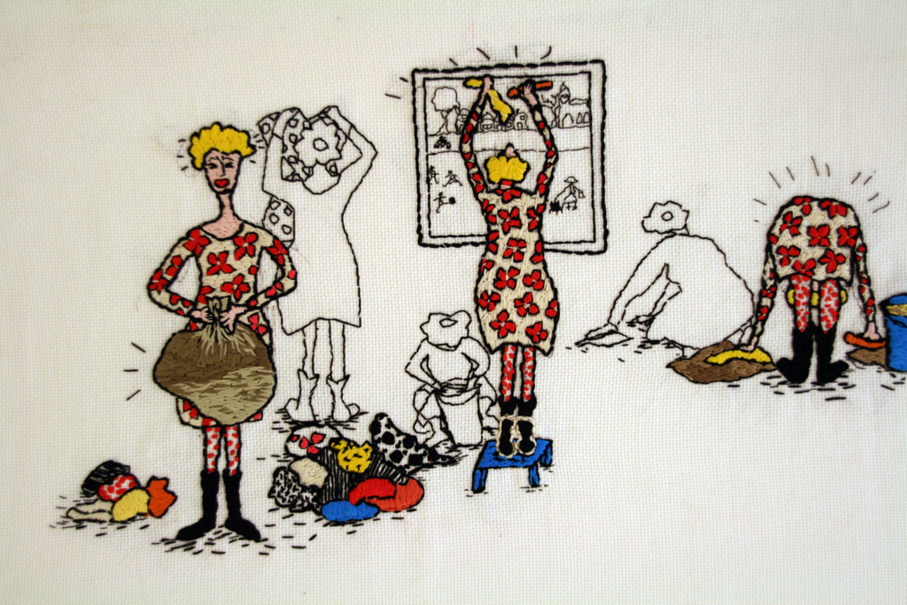 Mathilde Renes, Housekeeping, detail, WWW: Whimsical, Wacky and Wild exhibition, World of Threads Festival 2016.  