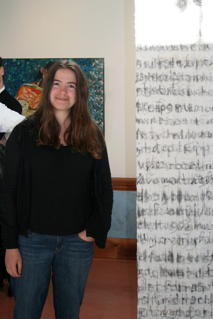 Artist: Caitlin Erskine-Smith at the opening of the Common Thread Part 1 exhibition, World of Threads Festival 2009.