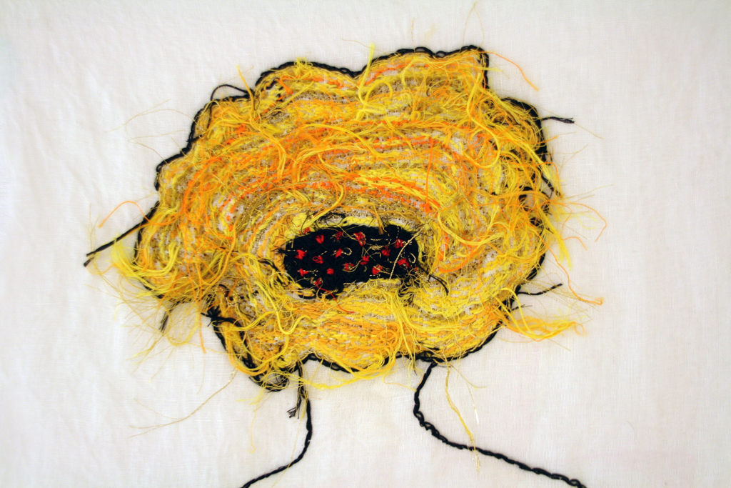 Mathilde Renes, Golden Years, detail, WWW: Whimsical, Wacky and Wild exhibition, World of Threads Festival 2016.  