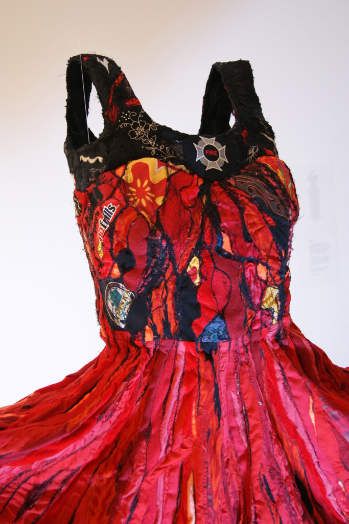 Esther Kalaba, detail, Collecting Loss - Weaving Threads of Memory exhibition, World of Threads Festival 2012.