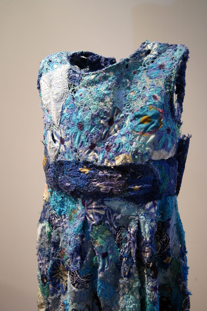 Esther Kalaba, detail, Collecting Loss - Weaving Threads of Memory exhibition, World of Threads Festival 2012.