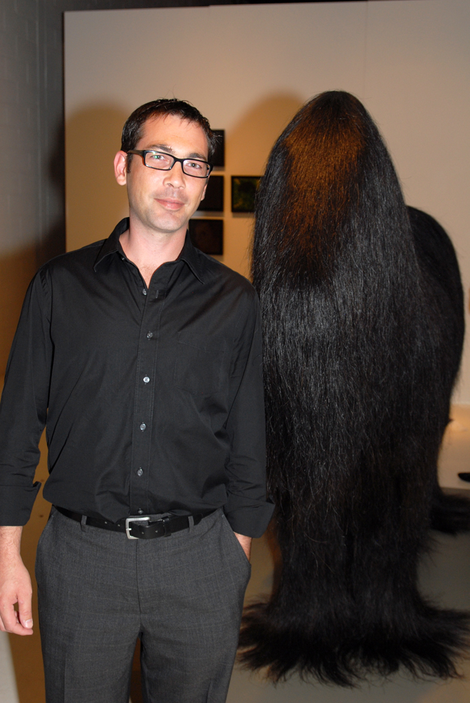 Artist: Keith W Bentley at the opening of Thread, Common Thread International exhibition Part 3, World of Threads Festival 2009.