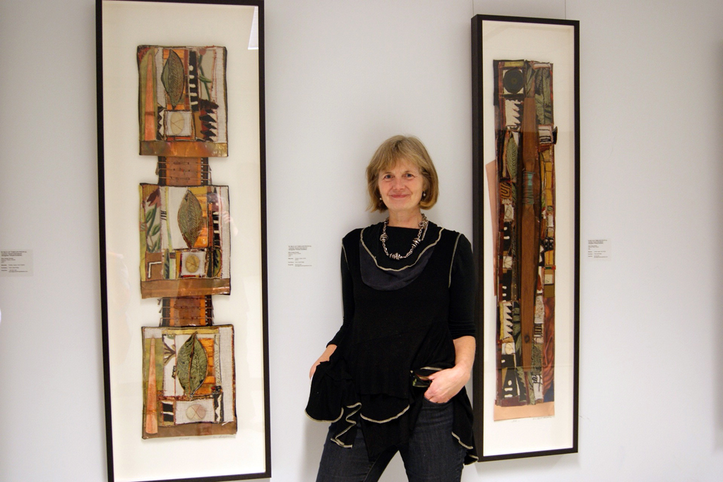 Artist: Alice Vander Vennen at the opening of the Variegated Threads exhibition, World of Threads Festivsal 2012.
