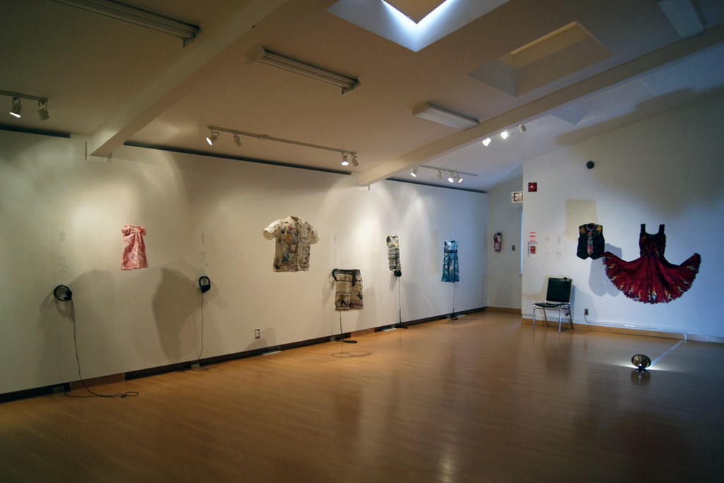 Installation view: Esther Kalaba, Collecting Loss - Weaving Threads of Memory exhibition, World of Threads Festival 2012.
