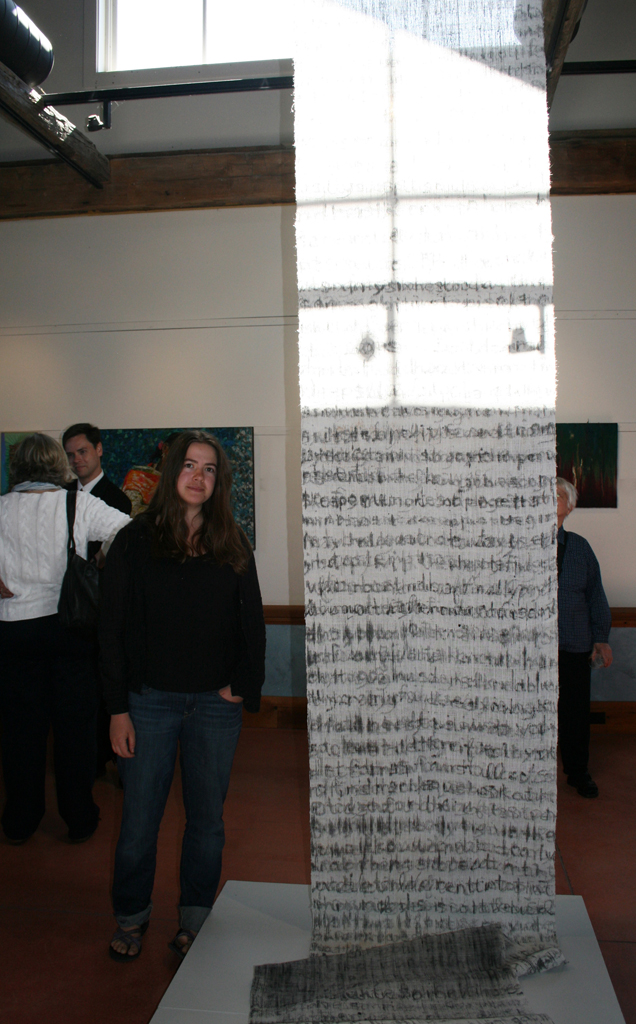 Artist: Caitlin Erskine-Smith at the opening of the Common Thread Part 1 exhibition, World of Threads Festival 2009.