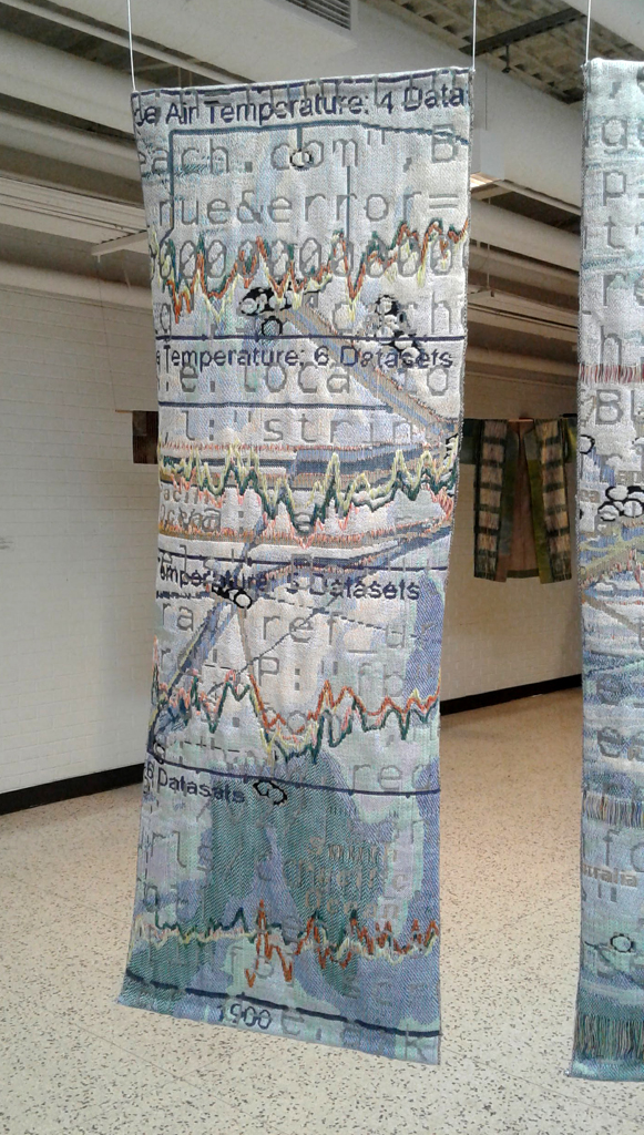 Kelly Thompson, Fluid Data, detail, Installations, World of Threads Festival 2016.