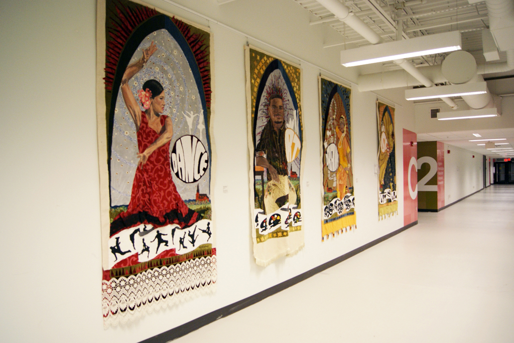 Installation view: Melanie Baker, Variegated Threads exhibition, World of Threads Festival 2012.