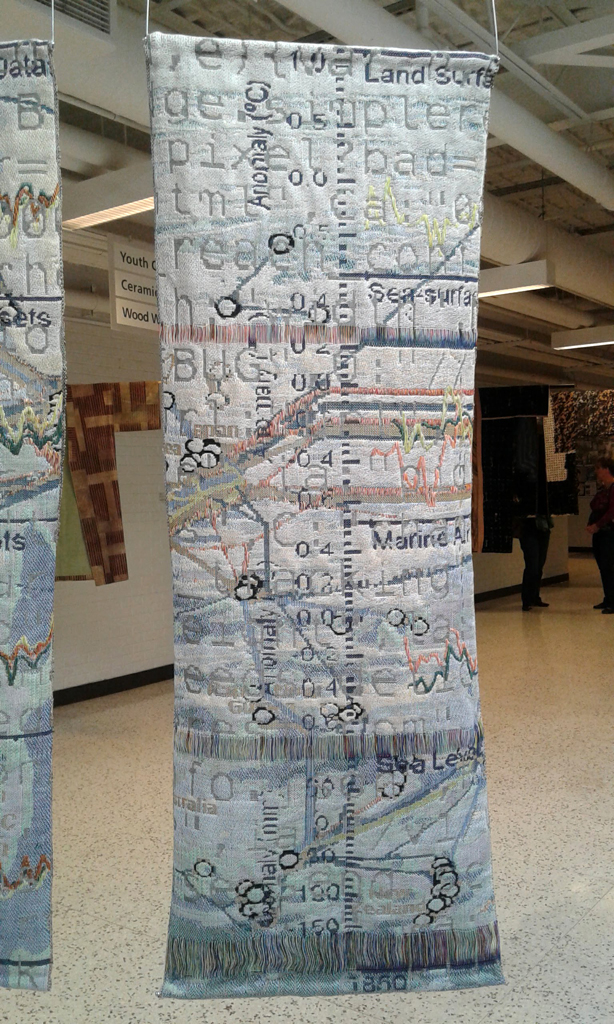 Kelly Thompson, Fluid Data, detail, Installations, World of Threads Festival 2016.