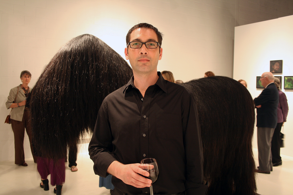 Artist: Keith W Bentley at the opening of Thread, Common Thread International exhibition Part 3, World of Threads Festival 2009.