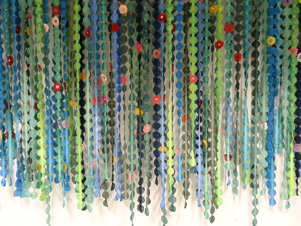 Jane Merks, Life Circles, detail, Installations, World of Threads Festival 2016.