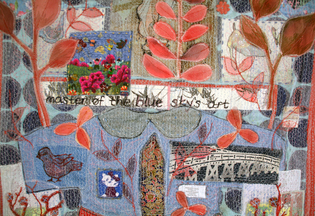 Anne Kelly, Blue Sky, detail, Solo Show, World of Threads Festival 2014.