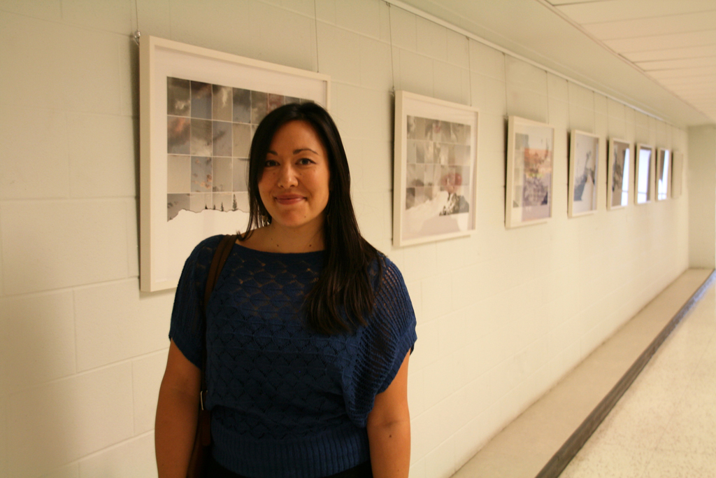 Artist: Emma Nishimura at the opening of the World of Threads Festival 2014.