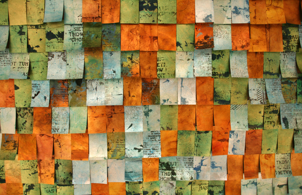 Jeanne Beck, Fluttering Pages from a Happy Life, detail, Solo Shows, the World of Threads Festival 2014.