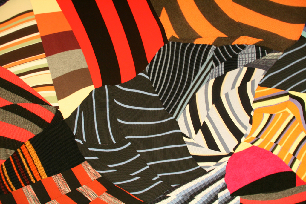 Lindy Fyfe, Interweave 30 - blue, red - detail, Solo Show, World of Threads Festival 2014.