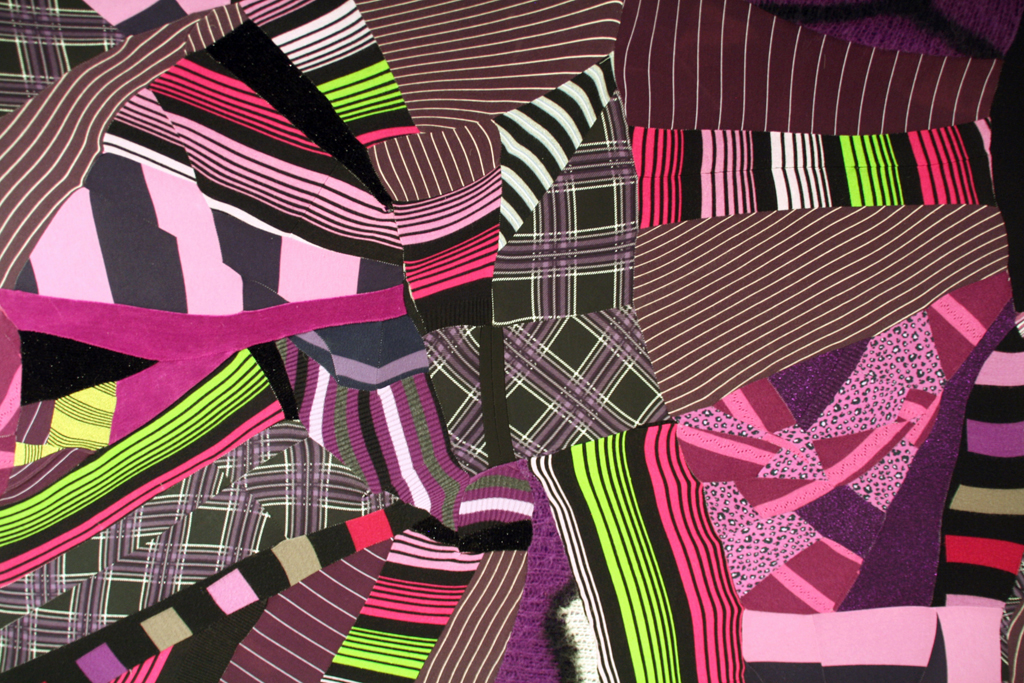 Lindy Fyfe, Interweave 36 - purple, black, green - detail, Solo Show, World of Threads Festival 2014.