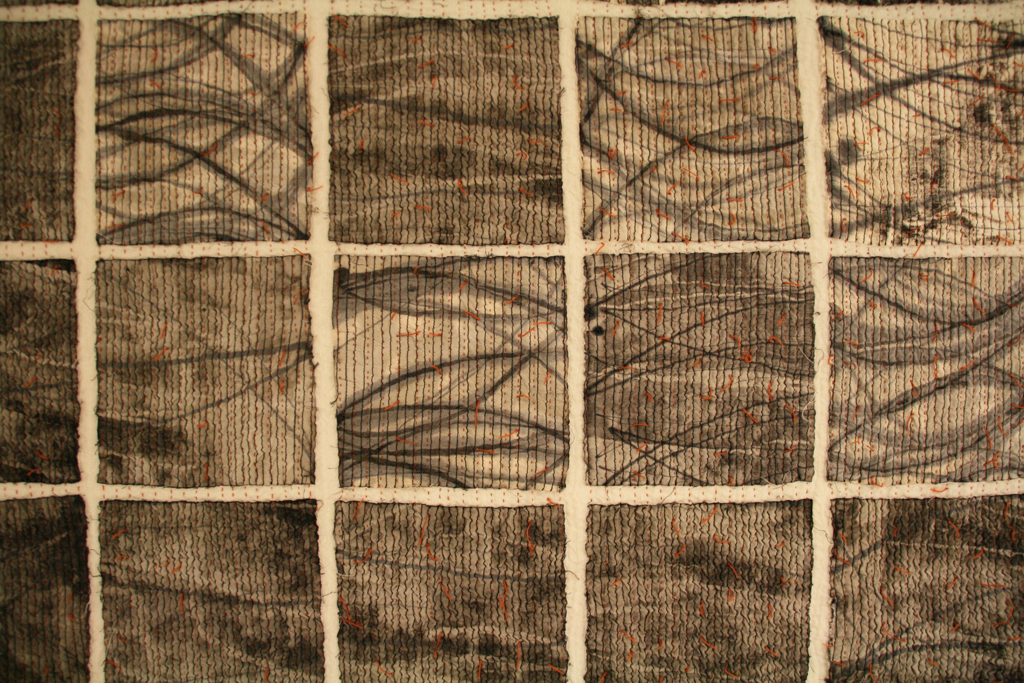 Karen Rips, Losing His Mind, detail, Solo Show, World of Threads Festival 2014.