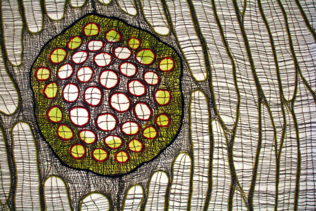 Betty Busby, Zygote, detail, Solo Show, World of Threads Festival 2014.