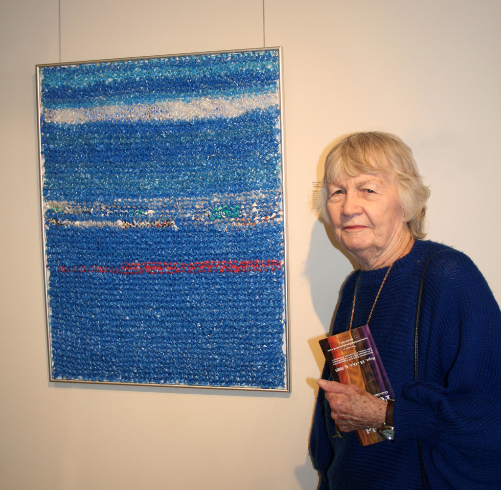 Mae Giroux at the opening of the Common Thread International exhibition Part 2, World of Threads Festival 2009.